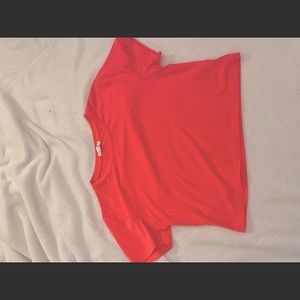 Neon pink t-shirt crop top, size small.